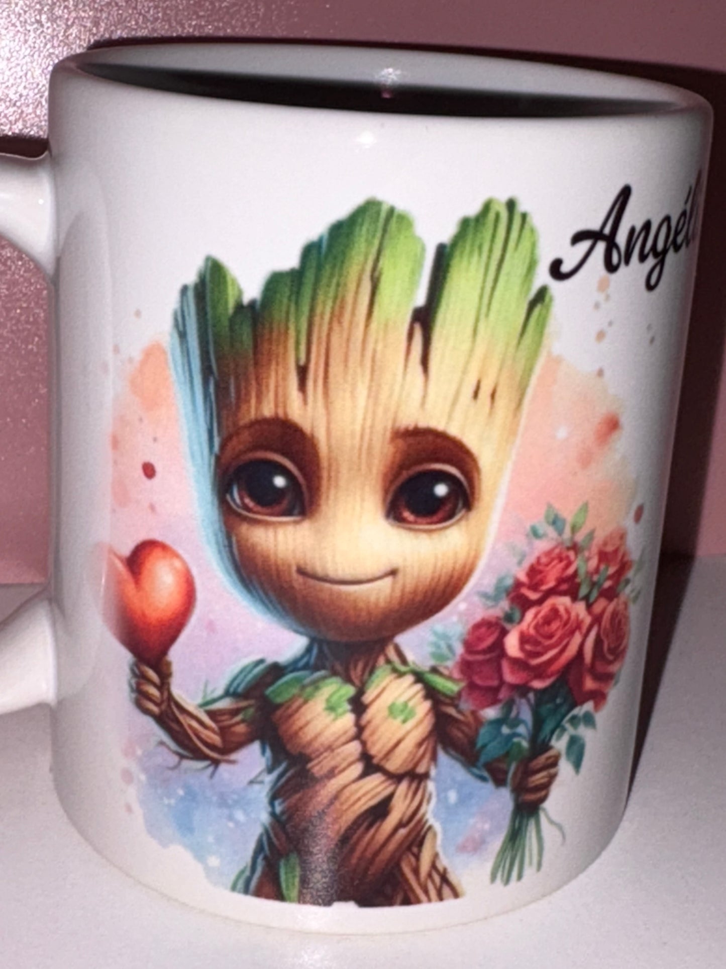Mugs groot flower love fait main personnalisée