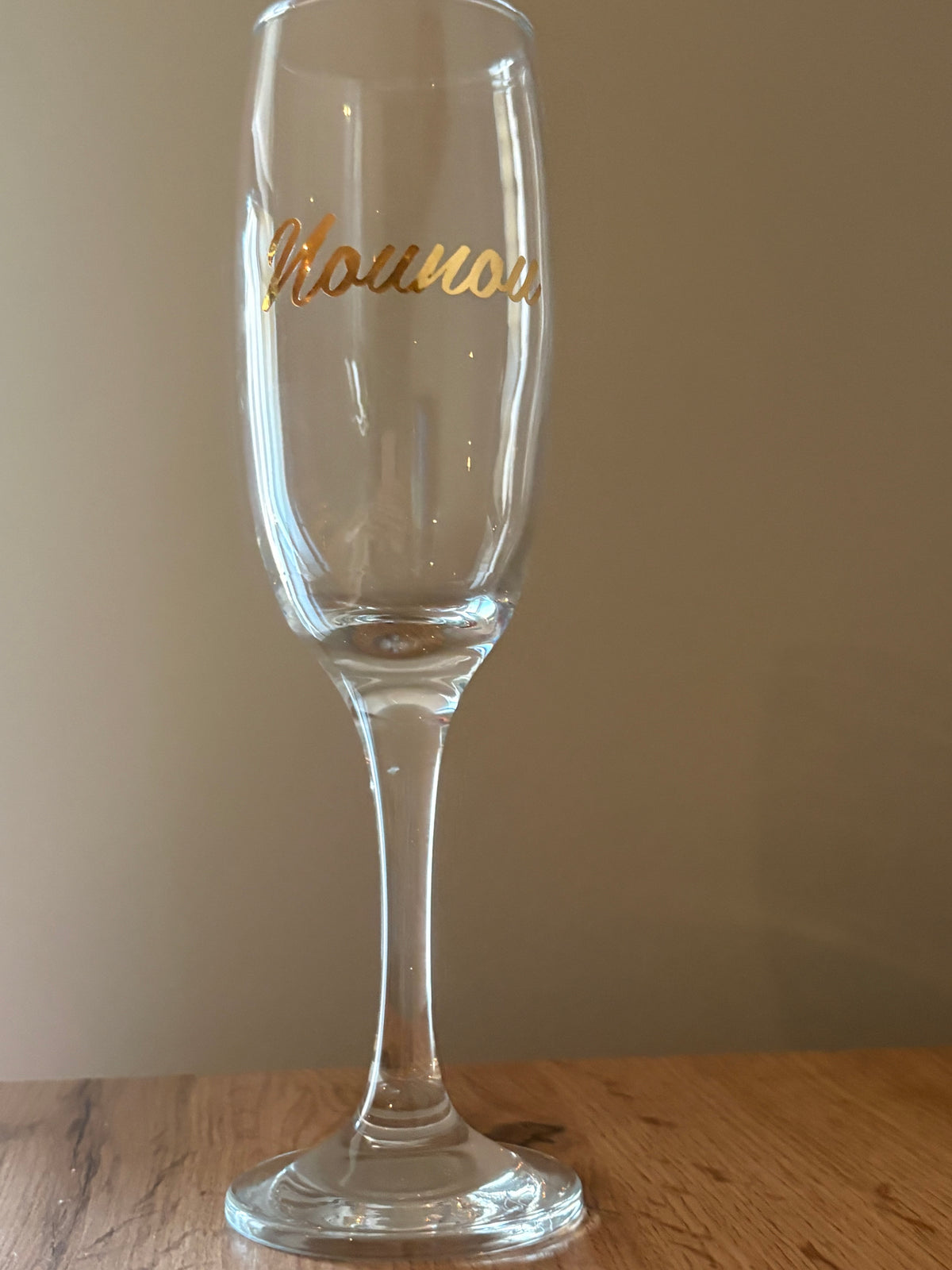 Verre à champagne personnalisé avec prénom – Fait main | Cadeau unique & artisanal