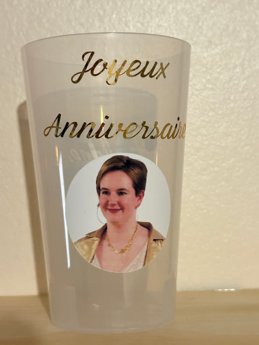 Gobelets anniversaire photo