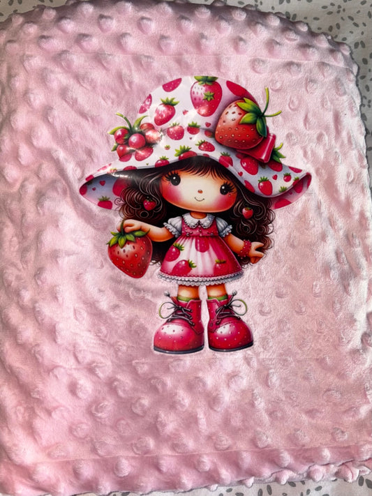 Couverture charlotte aux fraises fait main