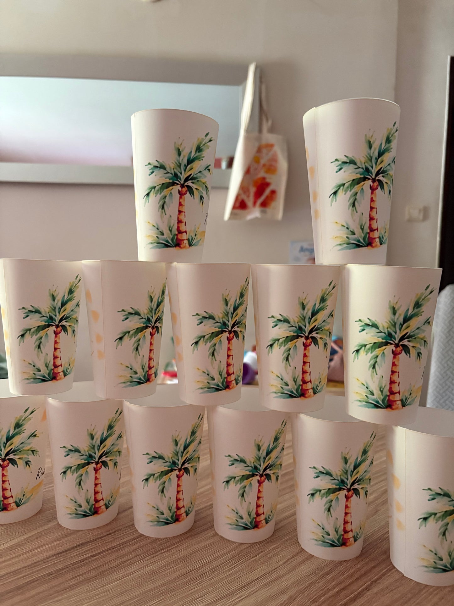 Gobelet Anniversaire Thème Palmier Personnalisé – Cadeau Tropical Fait Main