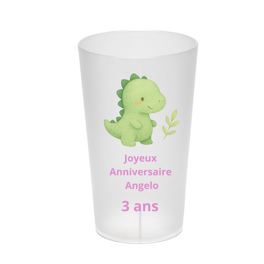 Gobelet personnalisé Dinosaure fait main – 30 cl