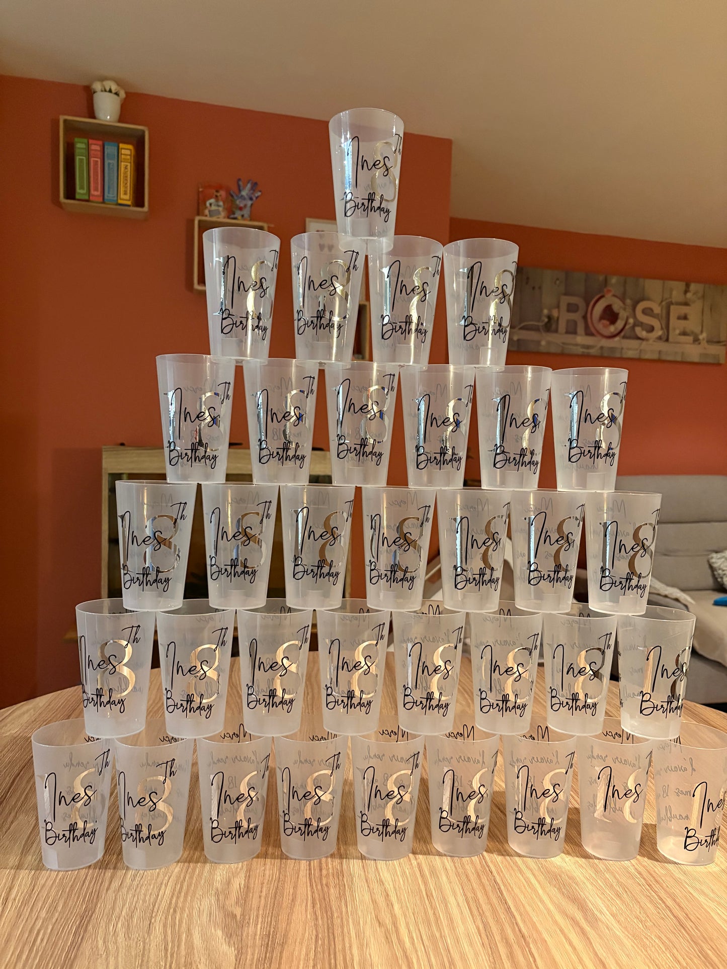 Gobelets anniversaire personnalisé fait main