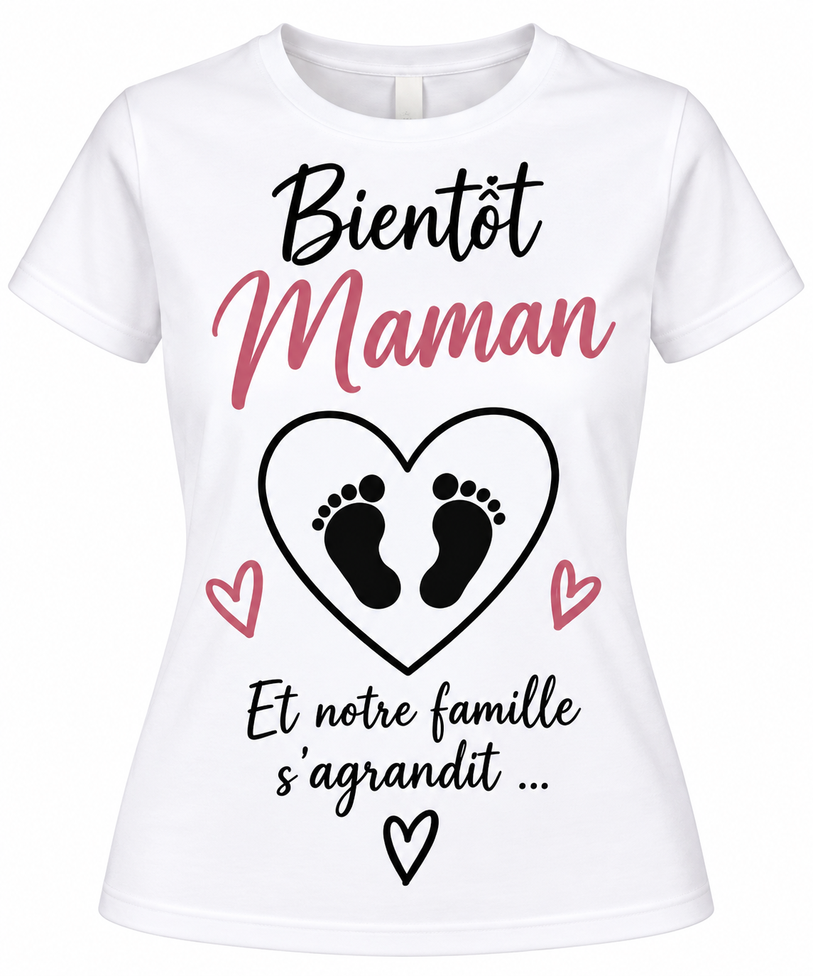 T-shirt Annonce Grossesse « Bientôt Maman » – Future Maman – Famille qui s’agrandit