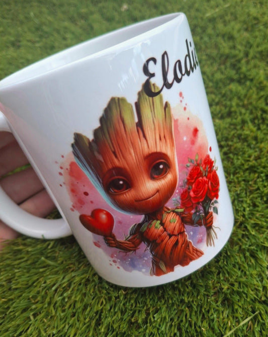 Mugs groot flower love fait main personnalisée