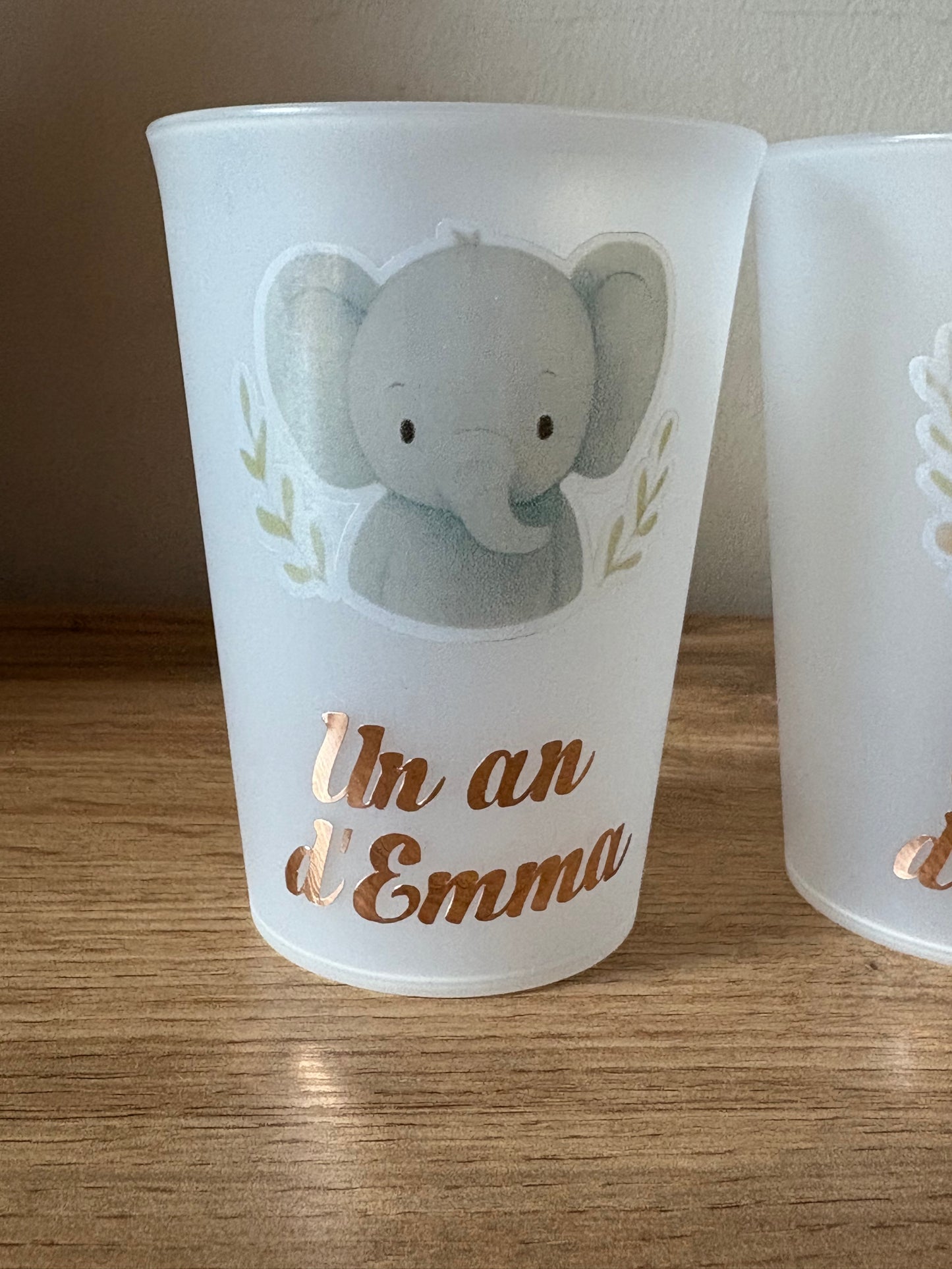 Gobelet Baptême Personnalisé – Thème Animaux (300 ml)