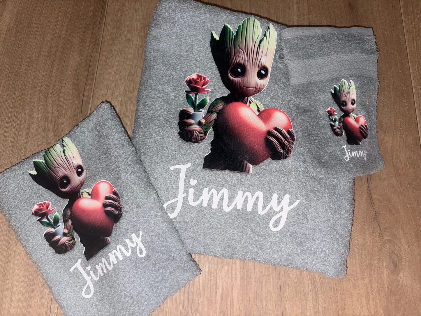 Coffret serviette groot love personnalisé fait main
