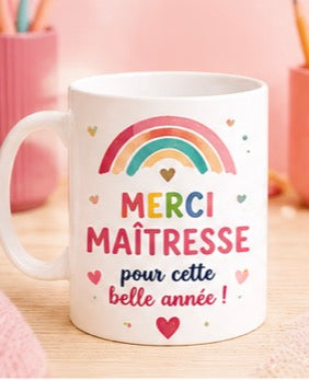 Mug “Merci Maîtresse” arc en ciel