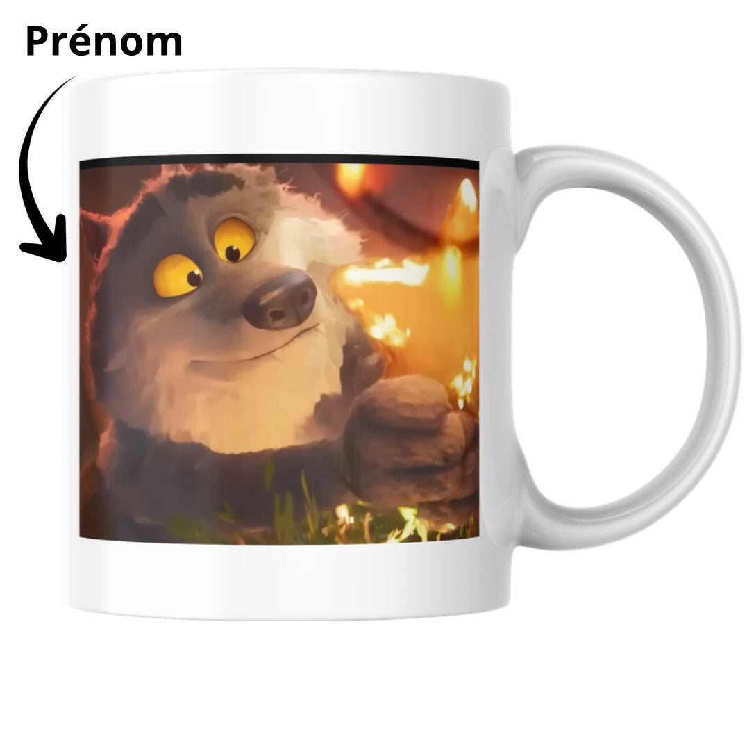 Mug Loup Personnalisé Fait Main – Mug Artisanal avec Prénom