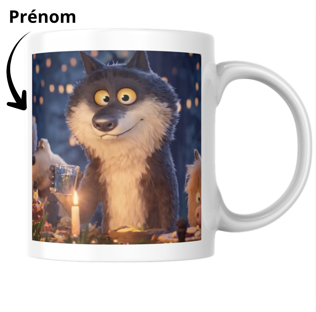 Mug Loup Personnalisé Fait Main – Mug Artisanal avec Prénom