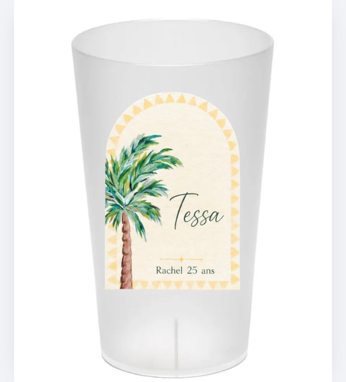 Gobelet anniversaire personnalisé – Thème Palmier