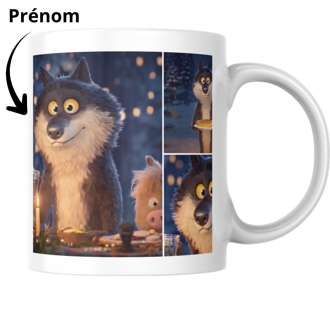 Mug Loup Personnalisé Fait Main – Mug Artisanal avec Prénom