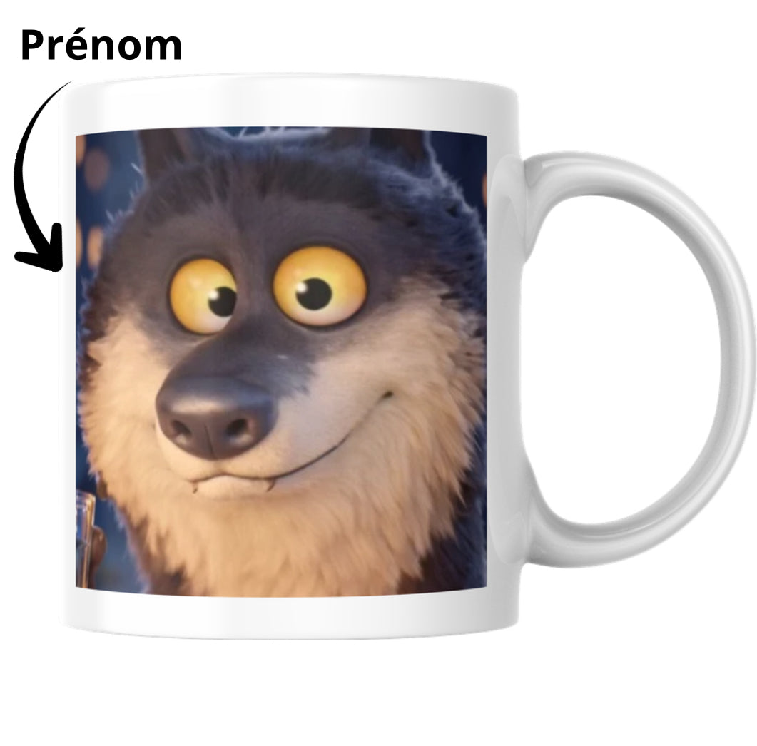 Mug Loup Personnalisé Fait Main – Mug Artisanal avec Prénom