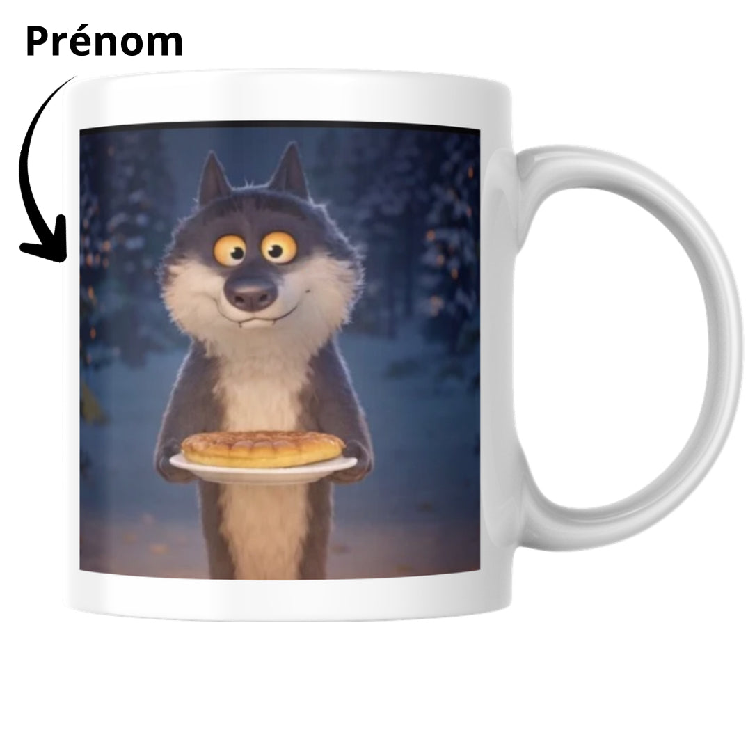 Mug Loup Personnalisé Fait Main – Mug Artisanal avec Prénom