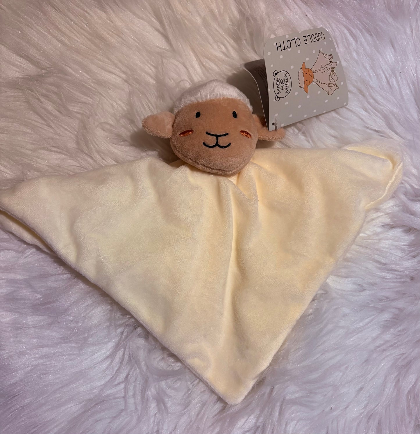 Doudou mouton blanc personnalisé fait main
