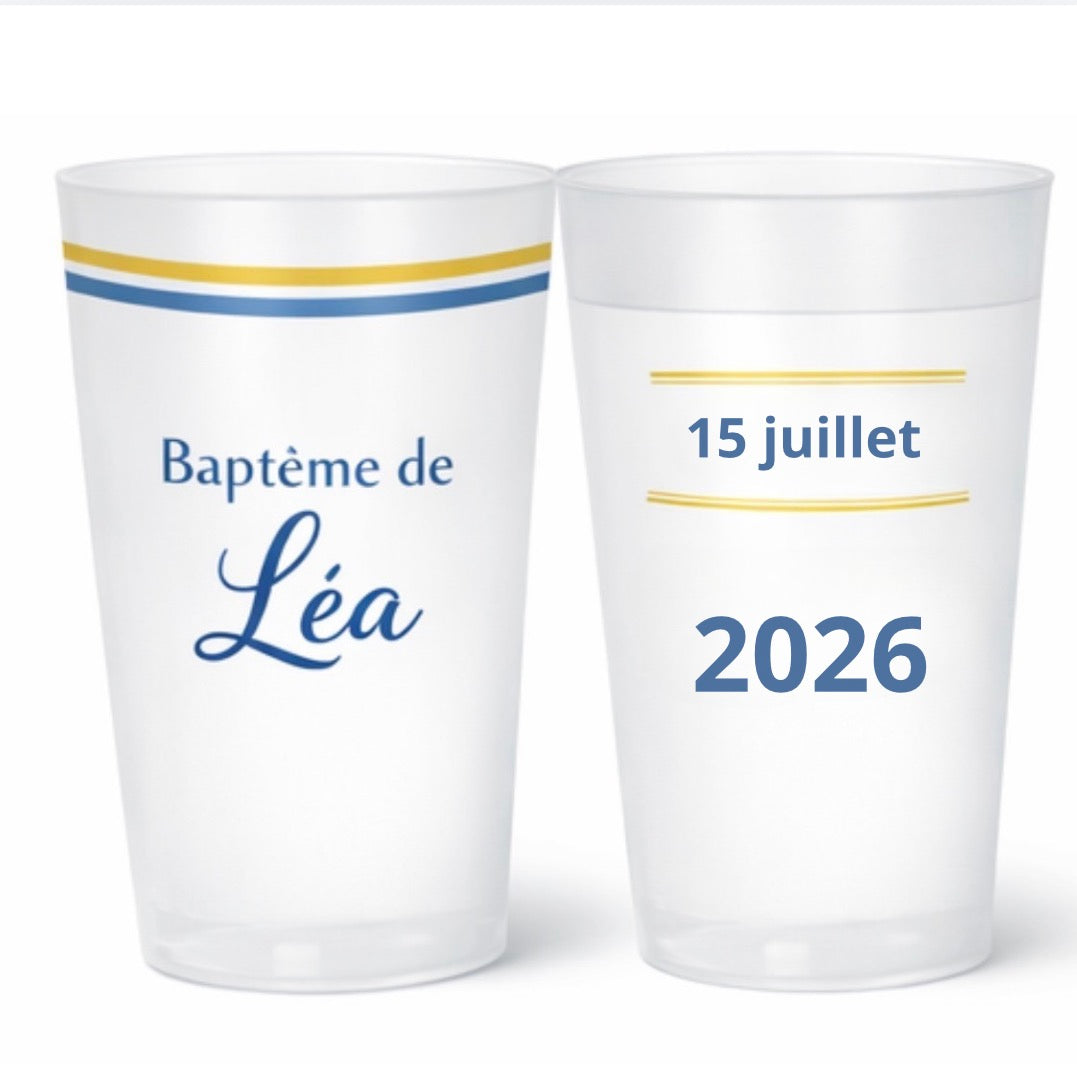 Gobelets de Baptême Personnalisés – Thème Dolce Vita