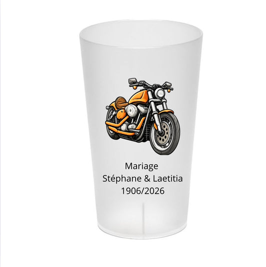 Gobelet mariage personnalisé moto | Prénoms & date