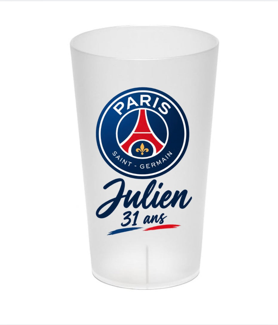 Gobelet PSG Personnalisé Prénom & Âge | Anniversaire