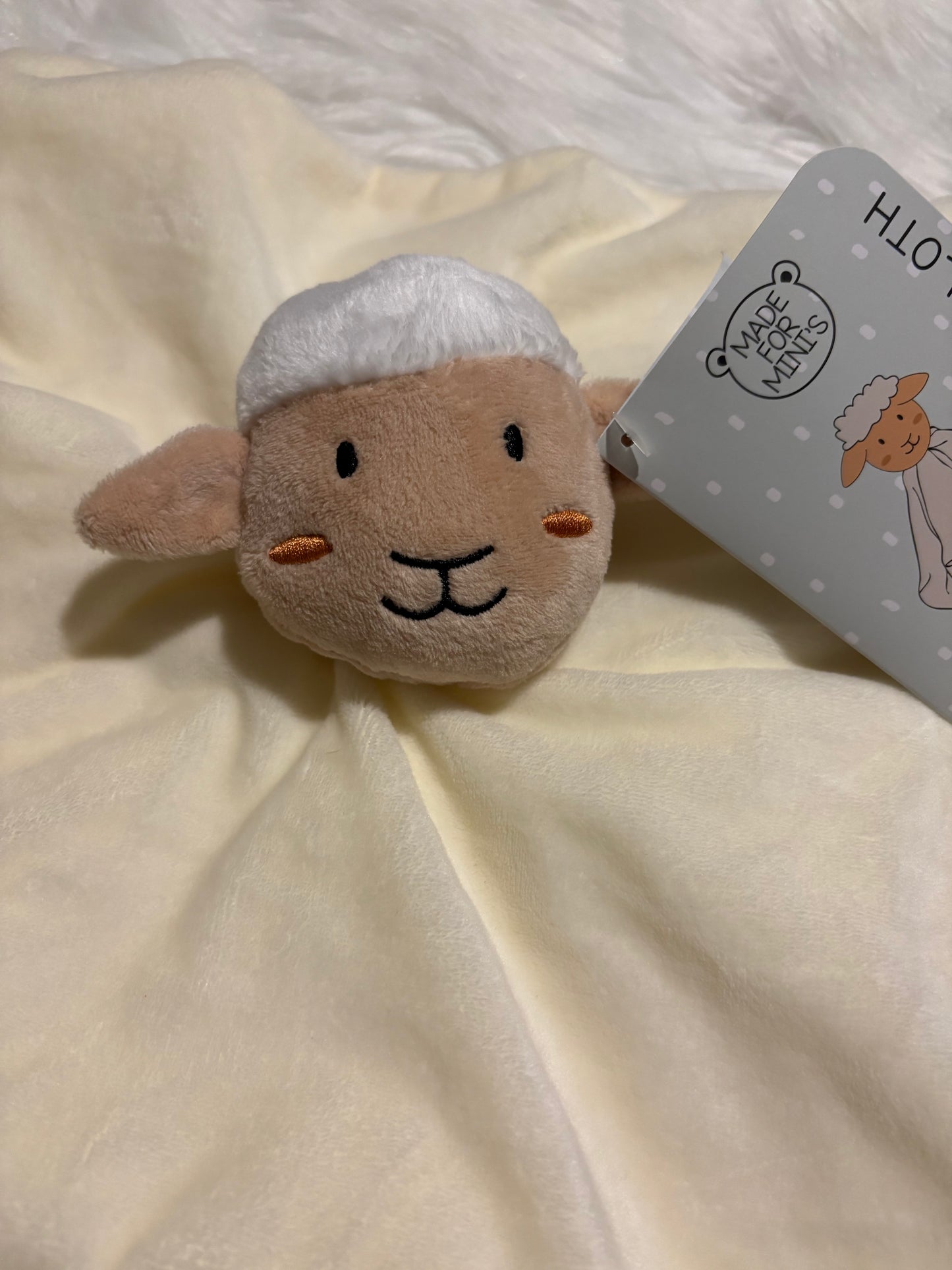 Doudou mouton blanc personnalisé fait main