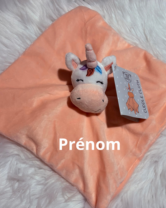 Doudou ours rose personnalisé