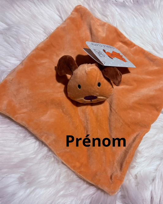 Doudou chien personnalisé fait main