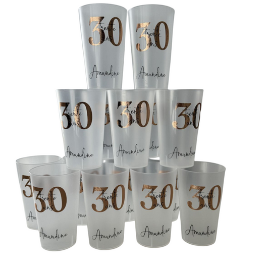 Gobelet anniversaire personnalisé fait main