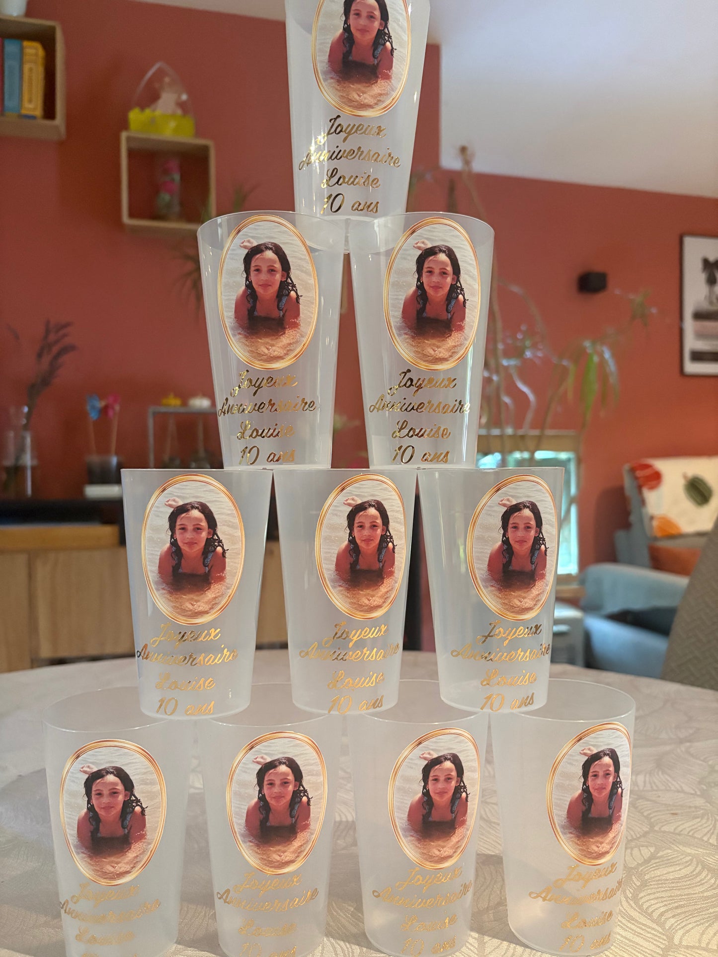 Gobelet Baptême Anniversaire Personnalisé avec Photo – Cadeau Fait Main