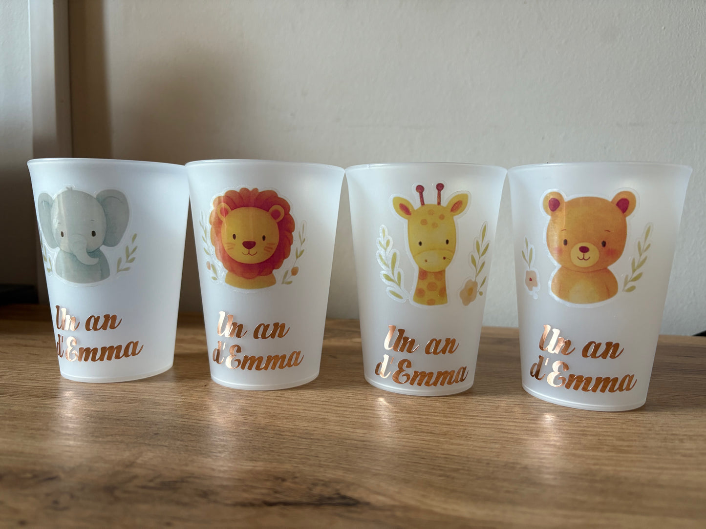 Gobelets anniversaire -personnalisé thème animaux 300 ml