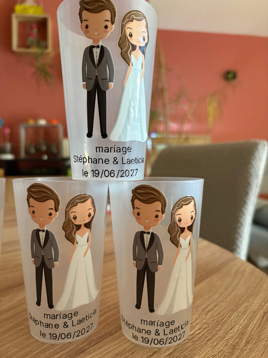 Gobelet personnalisé mariage avec prénoms et date | Dy Louange Création