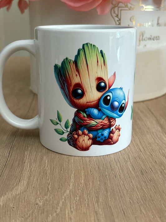 Mug Groot et stitch Fait Main – 100% Unique