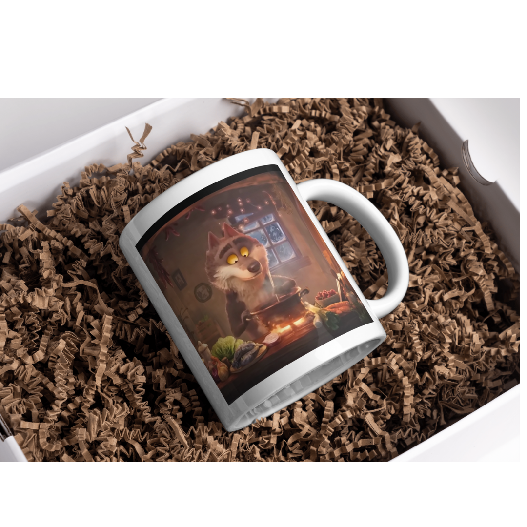 Mug Loup Personnalisé Fait Main – Mug Artisanal avec Prénom