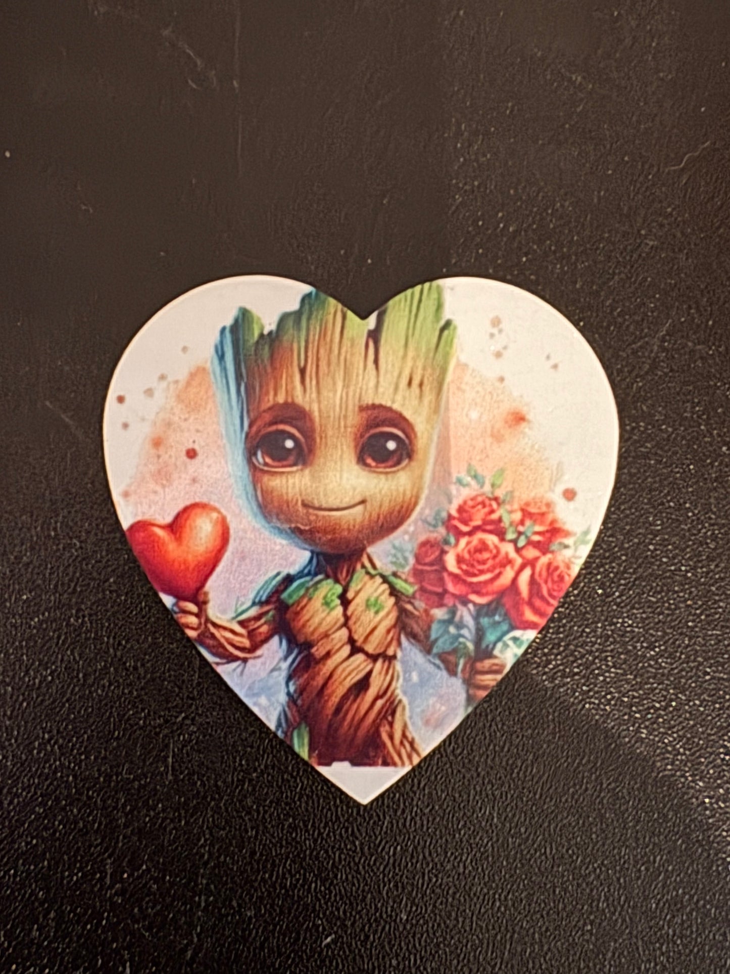 Magnet Frigo Groot flower love en cœur Personnalisé – Fait Main