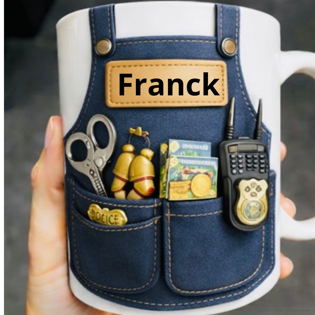 Mug Policier 3D Personnalisé avec Prénom