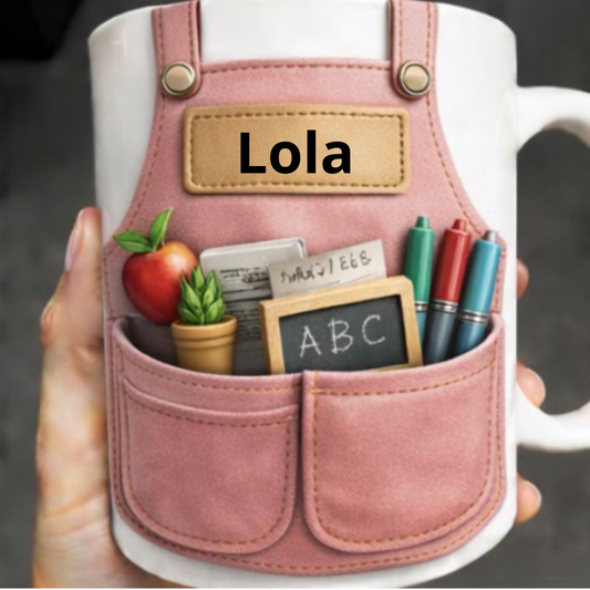 Mug Maîtresse / Maître d’École 3D Personnalisé avec Prénom