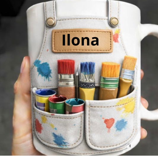 Mug Peintre en Bâtiment 3D Personnalisé avec Prénom