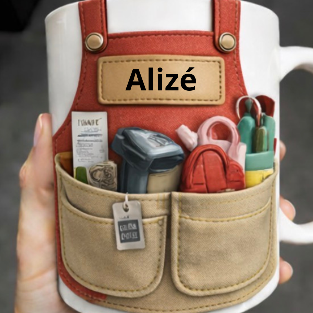 Mug Caissière 3D Personnalisé avec Prénom