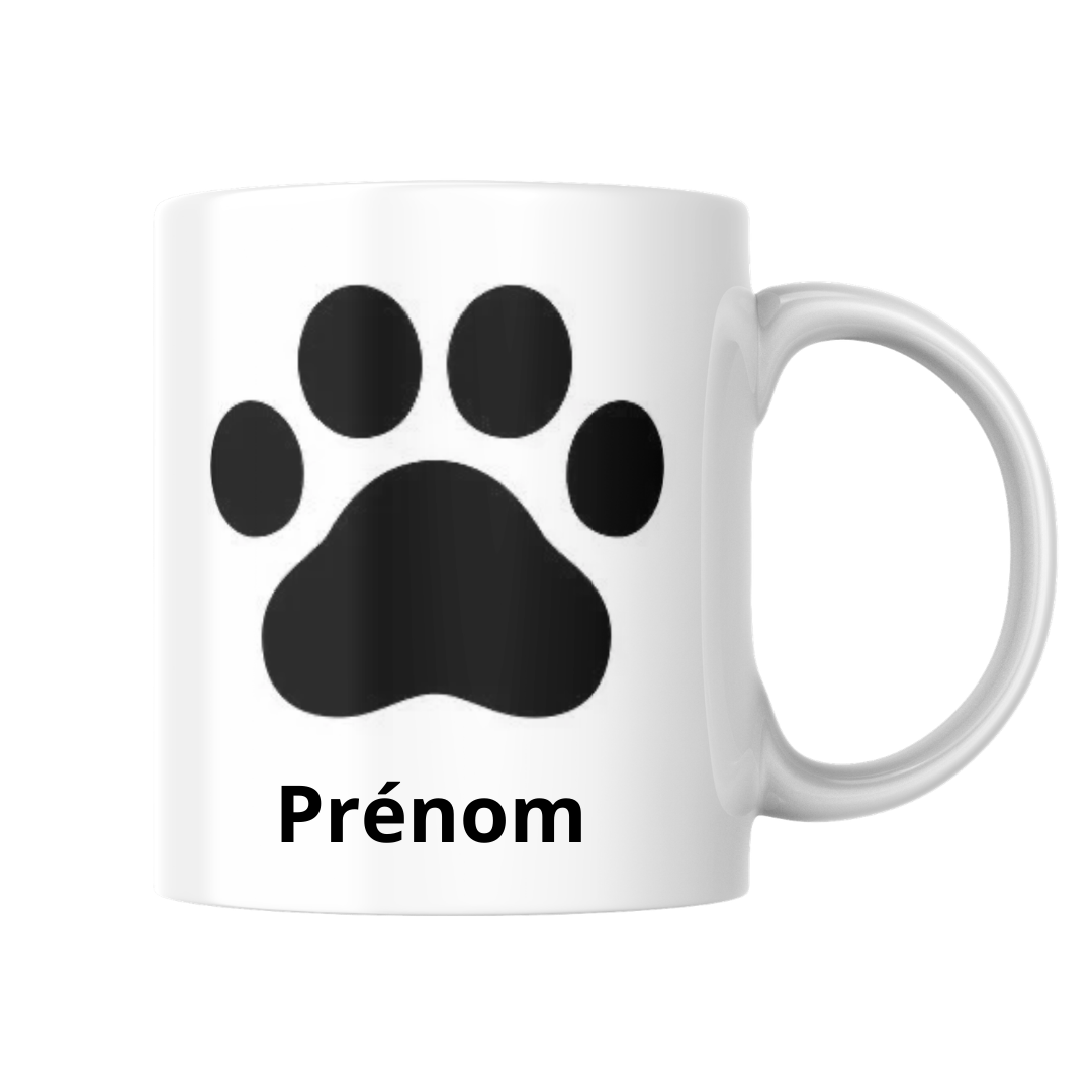 Mug photo prénom animal – Empreinte de chat