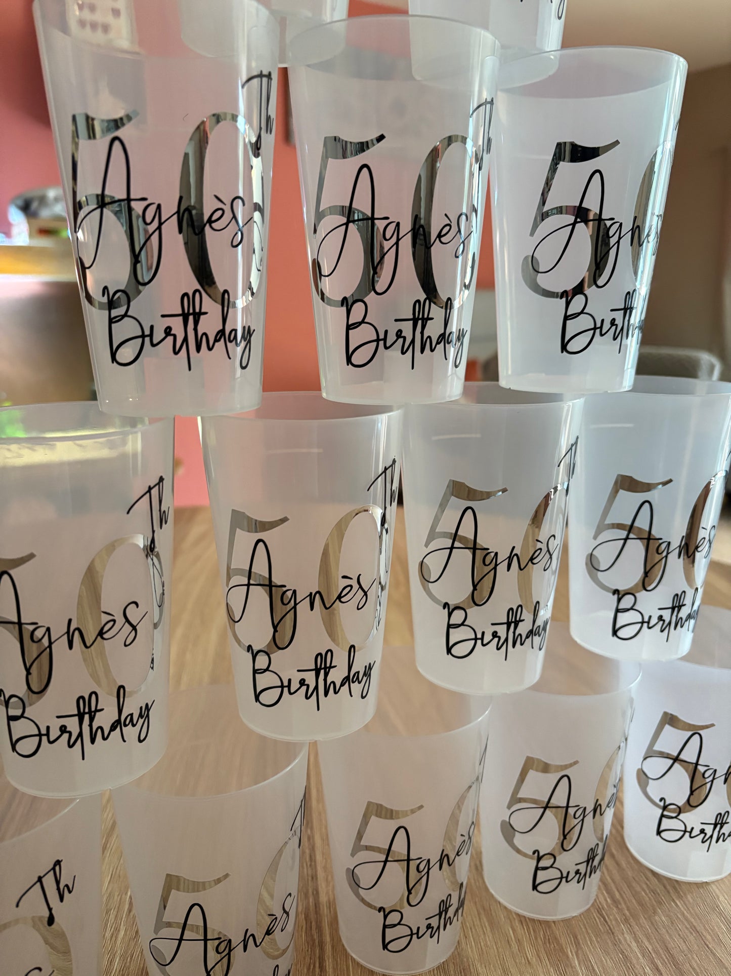 Gobelets anniversaire personnalisé fait main