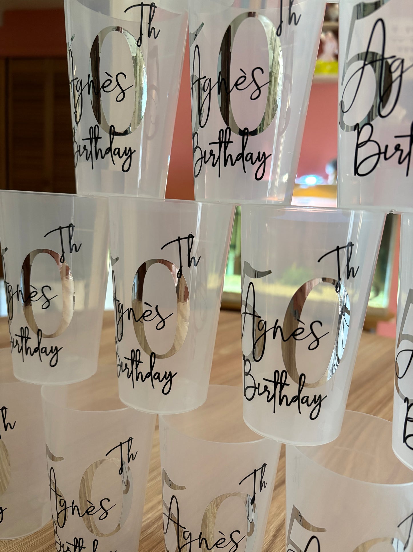 Gobelets anniversaire personnalisé fait main