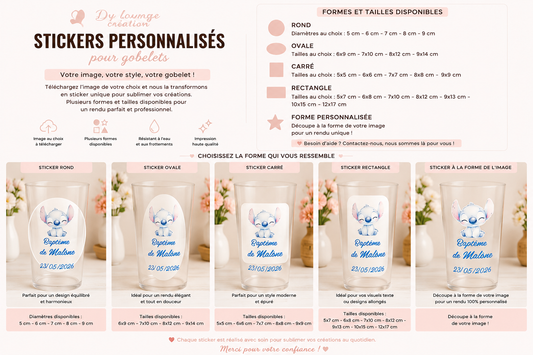 Stickers personnalisés pour gobelets, verres et pot , bouteille et décorations festives – Dy louange création