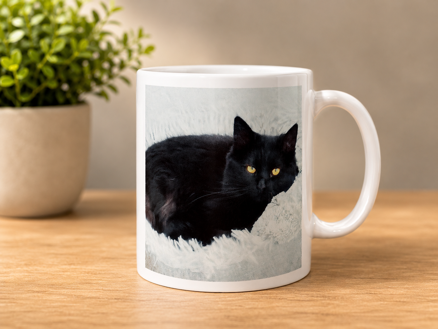 Mug photo prénom animal – Empreinte de chat