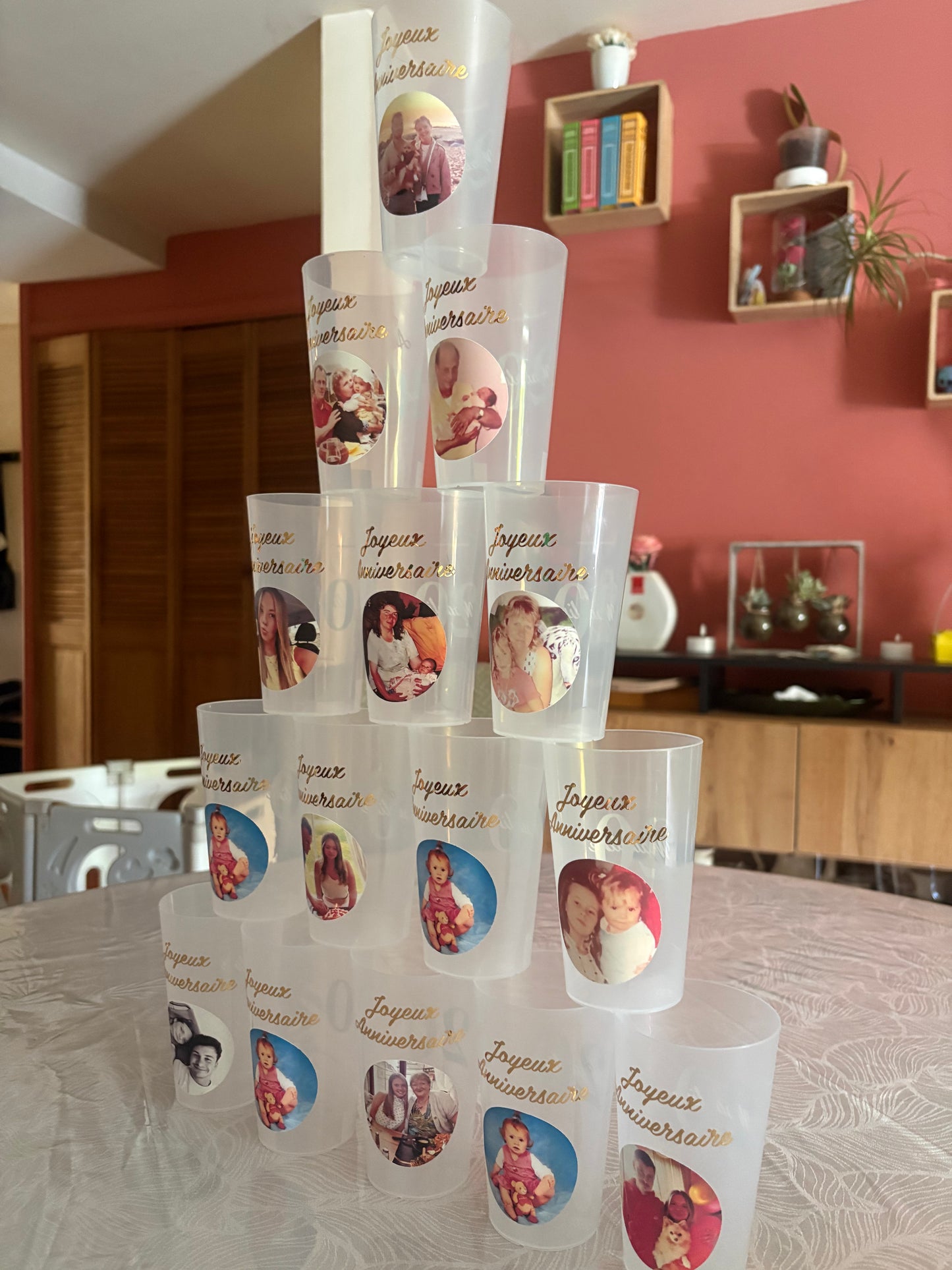 Gobelets anniversaire photo
