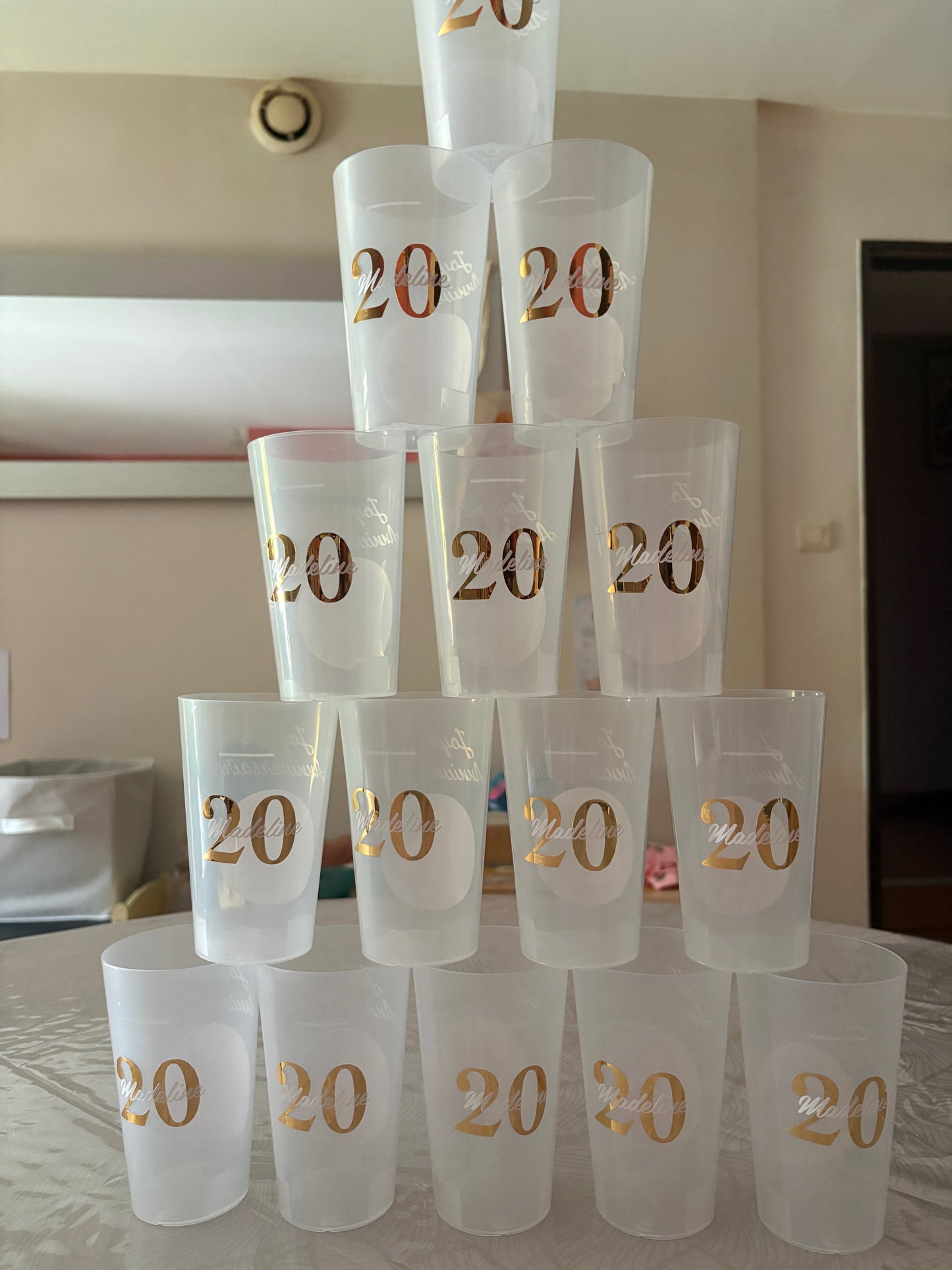 Gobelets anniversaire photo