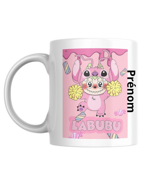 Mugs lafufu alien rose personnalisé fait main