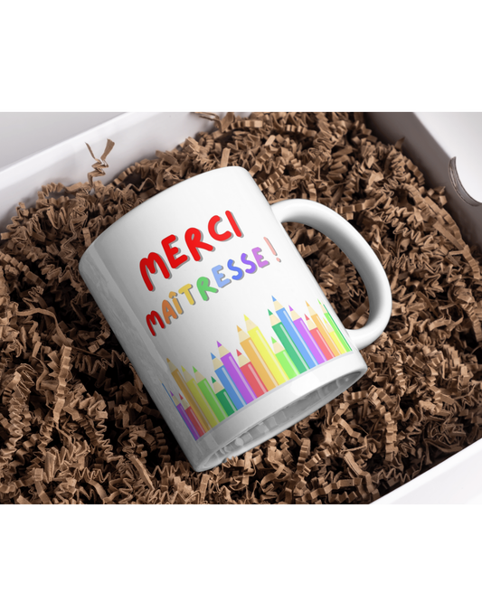 Mugs Merci maîtresse multicolore