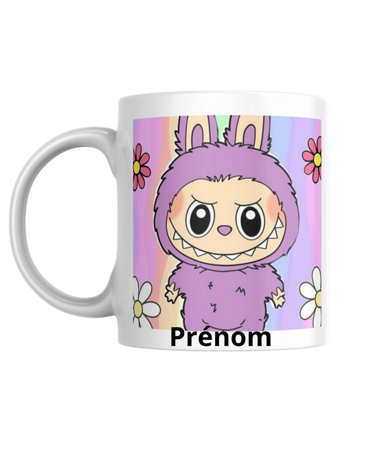Mugs lafufu fleurie personnalisé fait main