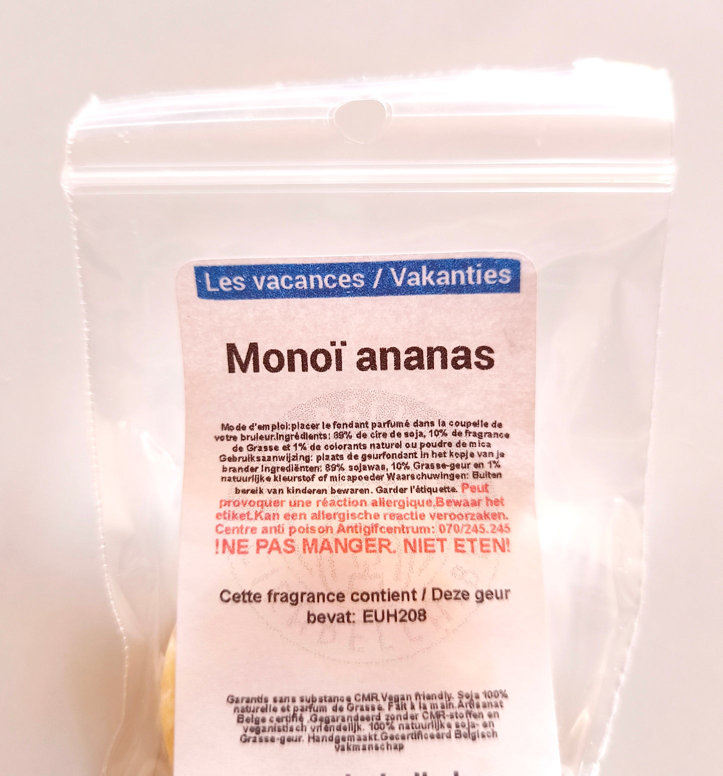 Tartelette de cire parfumée Monoï ananas